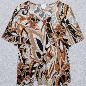 Susan Graver Printed Liquid Knit Top 3X